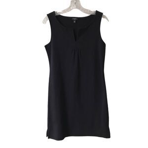 Talbots Womens Shift Dress Black Sleeveless 100% Cotton Petites Small Sundress